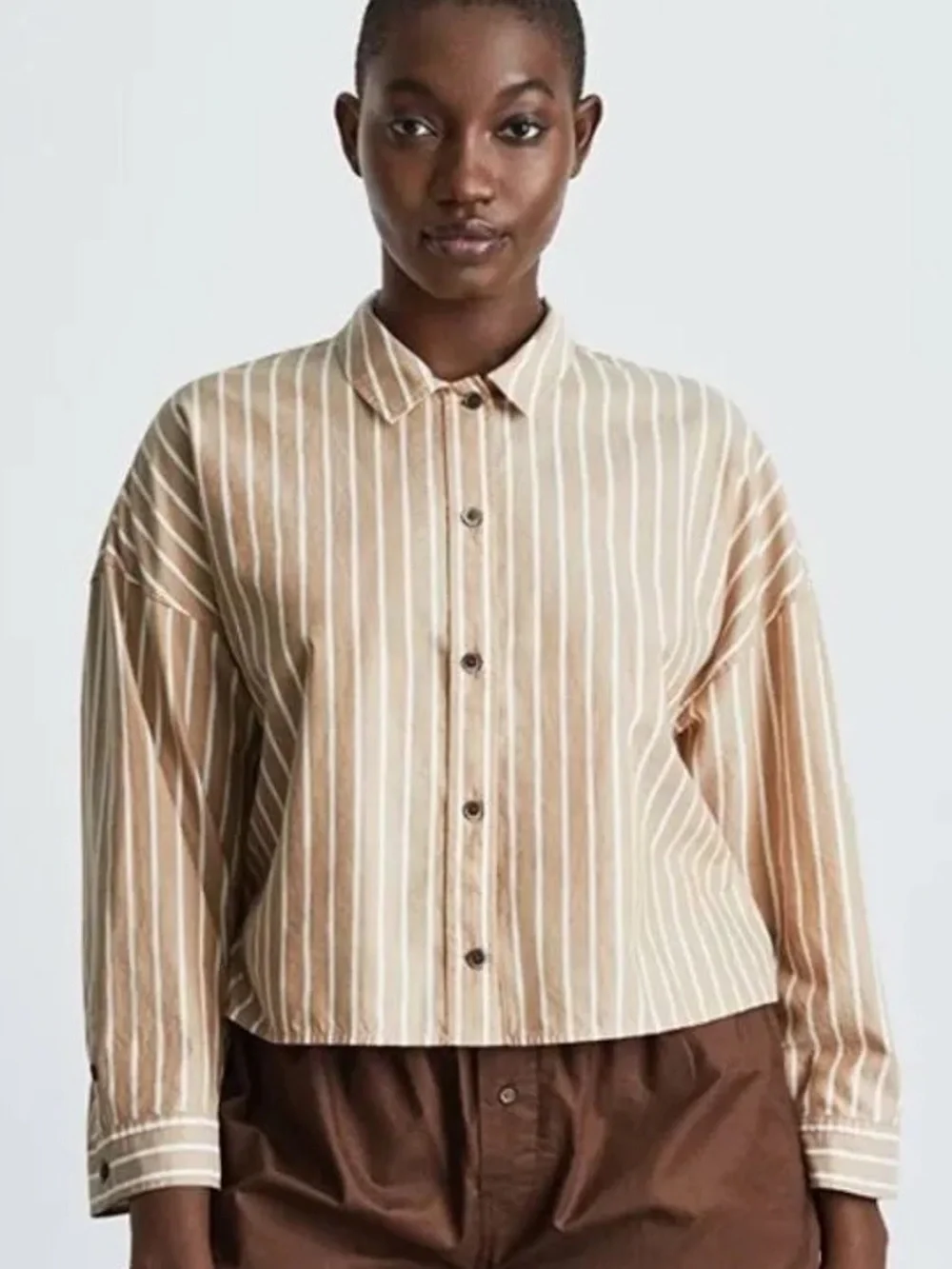 Everlane The Woven PJ Top Cropped Medium NWOT